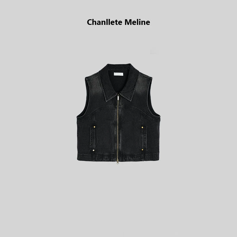 【Chanllete Meline】“柔性力量”棉感牛仔休闲马夹CMCM-10120