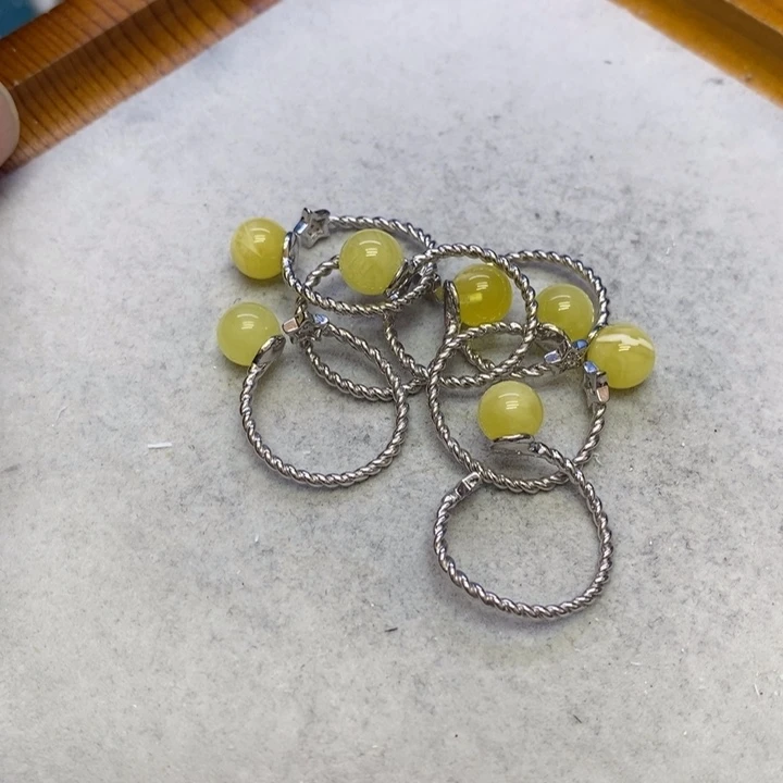 蜜蜡裸石银S925镶嵌多样性发货其一