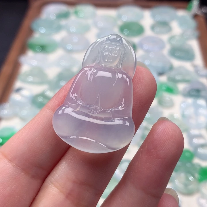 翡翠未镶嵌颈饰冰种素衣观音