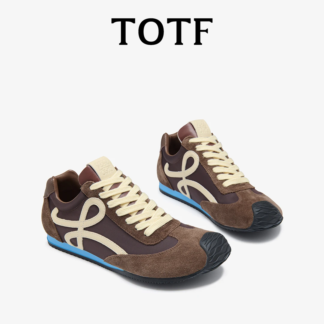 TOTF时尚百搭德训鞋女2025春新款拼色复古华夫鞋潮流阿甘鞋休闲鞋