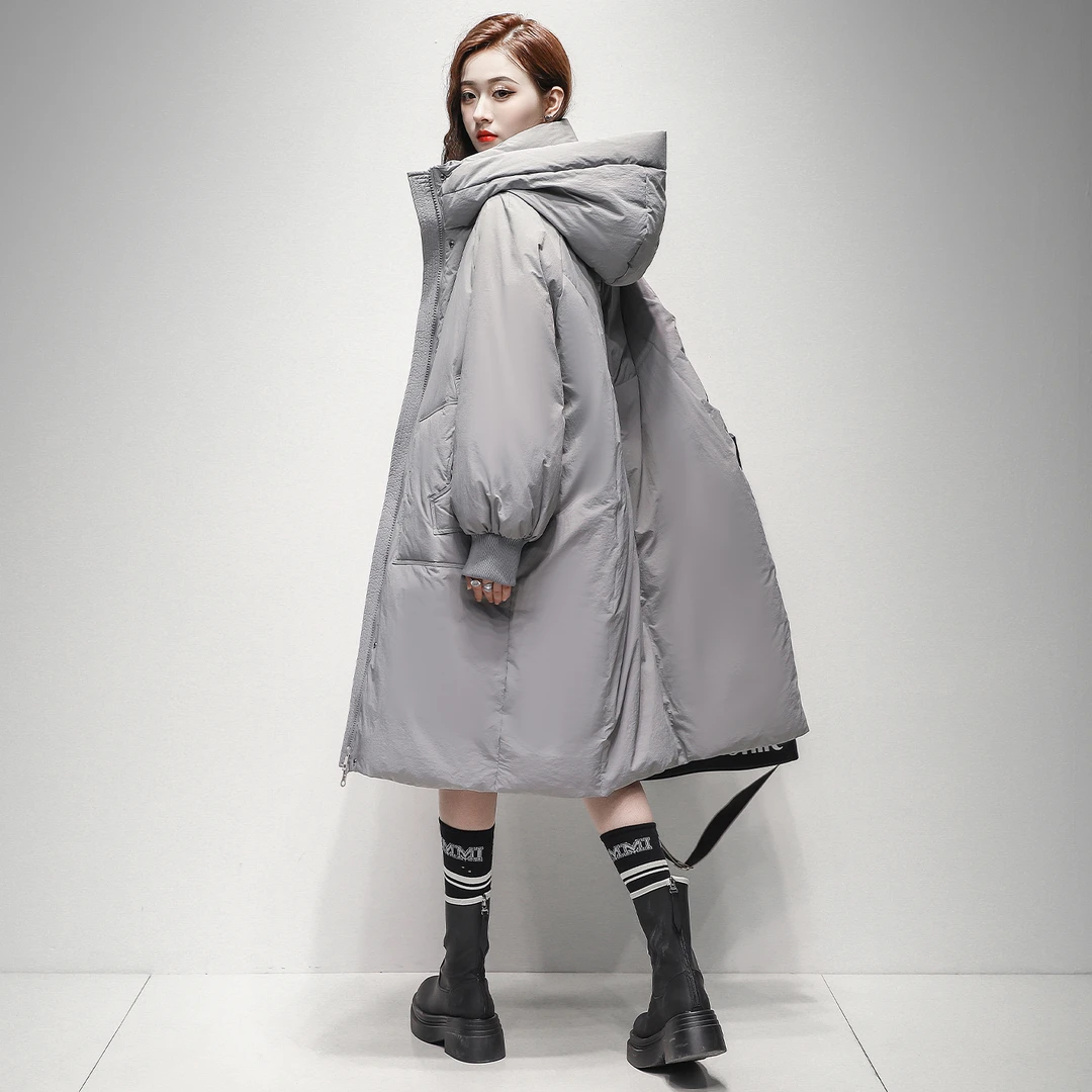 潮牌中长茧型羽绒服女2025冬季新款防风蓄热保暖巨好看时尚厚外套