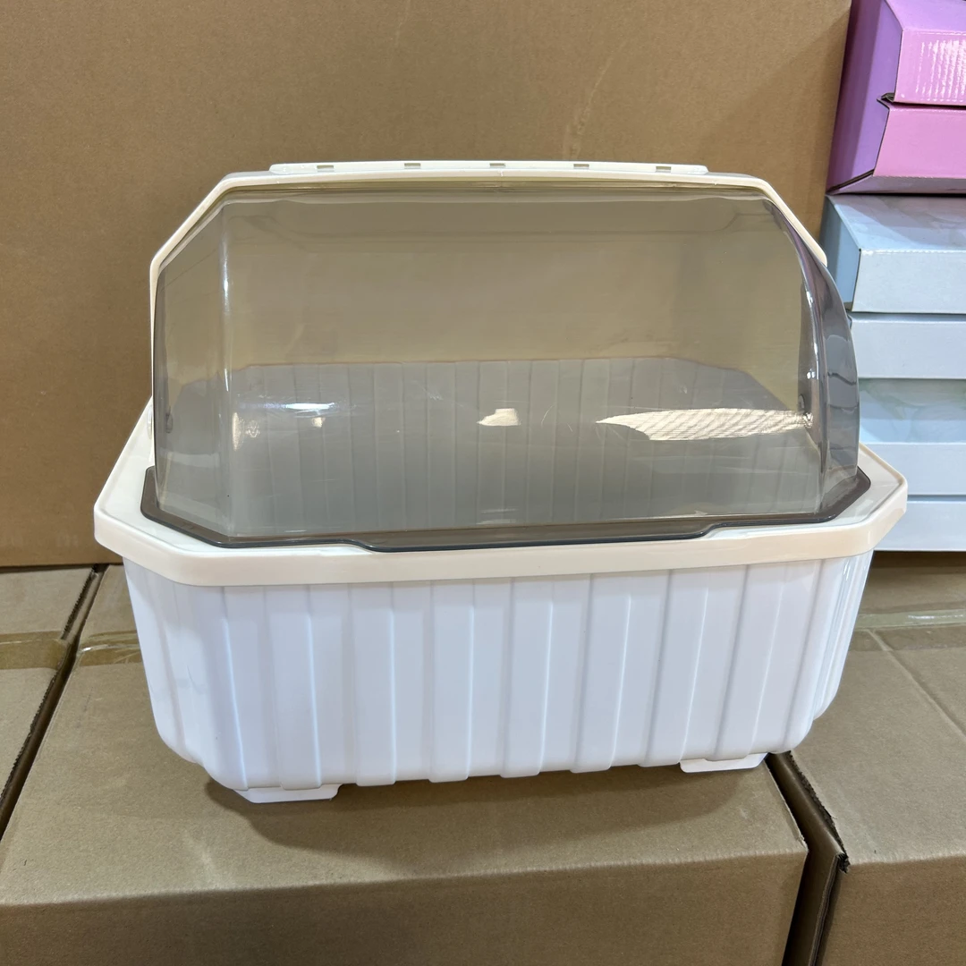 厨房碗碟碗盘沥水碗架（草莓家）装碗筷收纳箱放碗餐具盒带盖碗柜