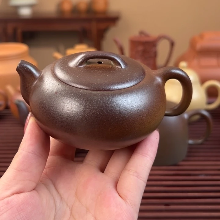 茶壶紫砂柴烧翠绿泥巨圆150cc