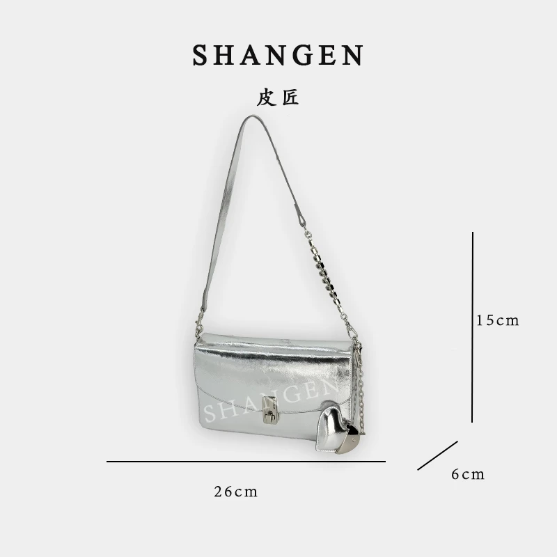 【尚恩CC】SD-5287-水光银-轻奢时尚女士新款单肩斜挎包