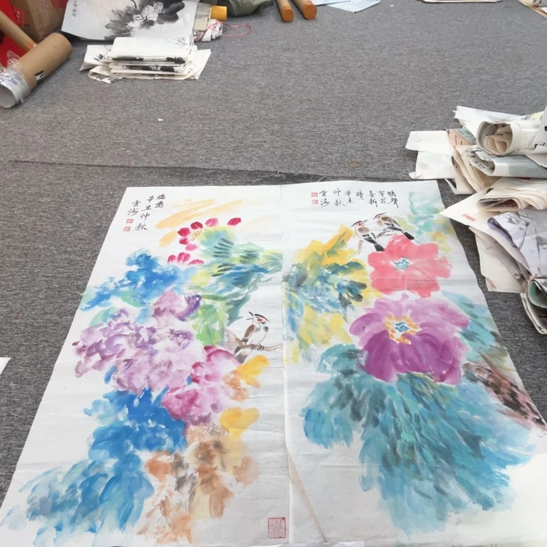 国画张云海老师三尺两张微瑕介意慎拍