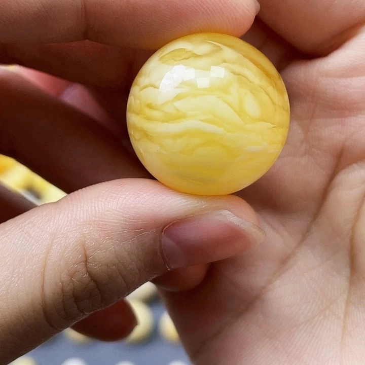 未镶嵌琥珀珠宝奇石23mm虎皮千层雪溶洞