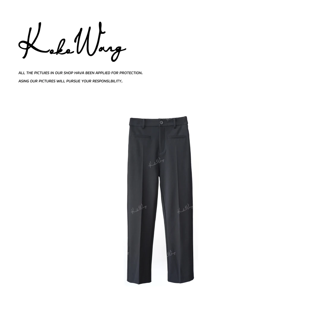 KOKO WANG早秋裤子时尚洋气高弹橡筋腰显瘦百搭休闲裤N2445H05K43