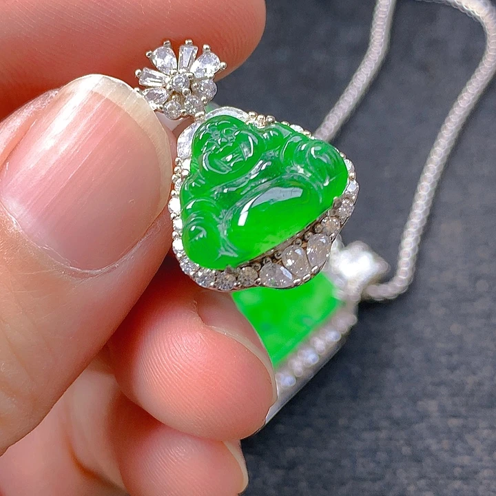 翡翠银S925镶嵌颈饰