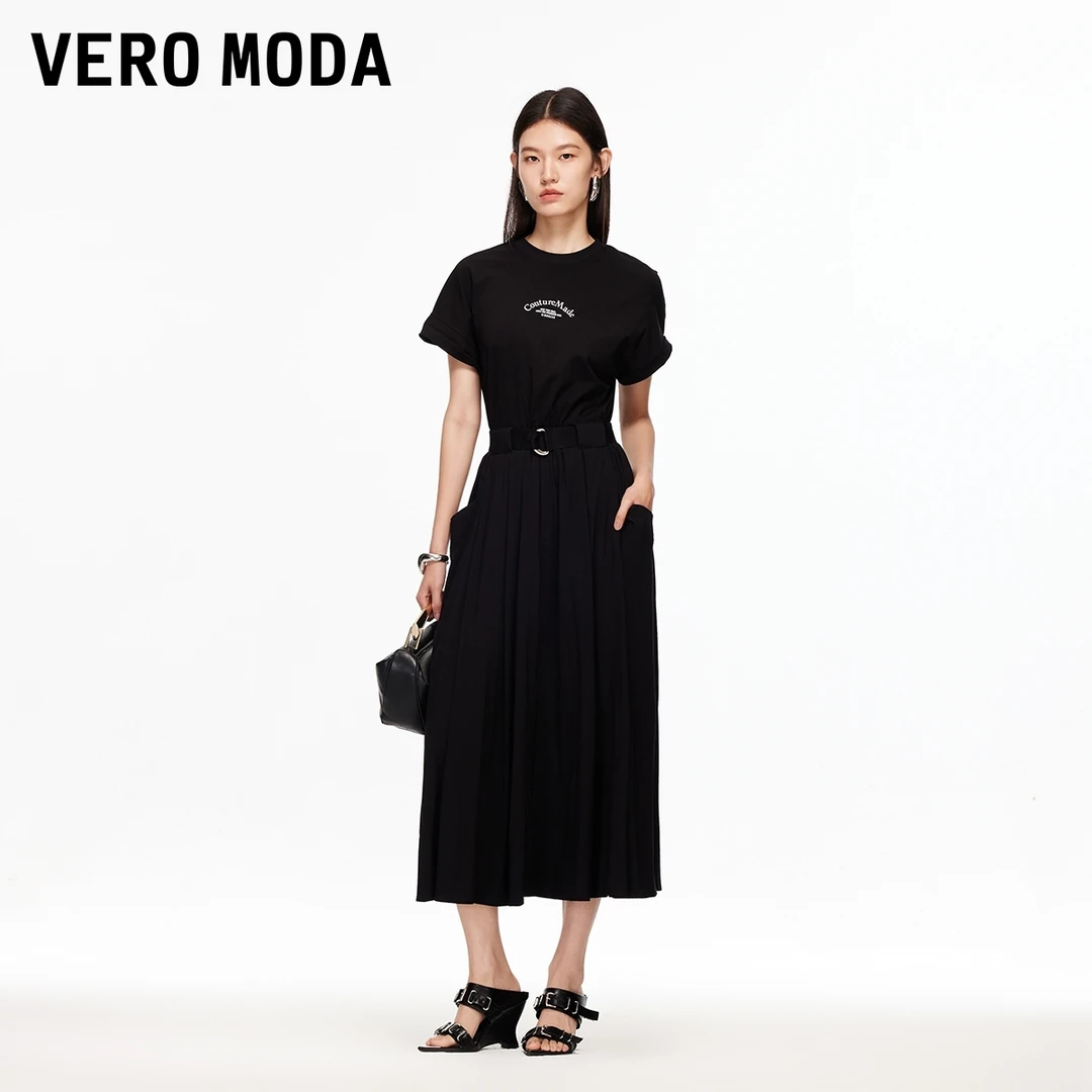 Vero Moda连衣裙2025夏季新款腰带显瘦长裙32526Z001