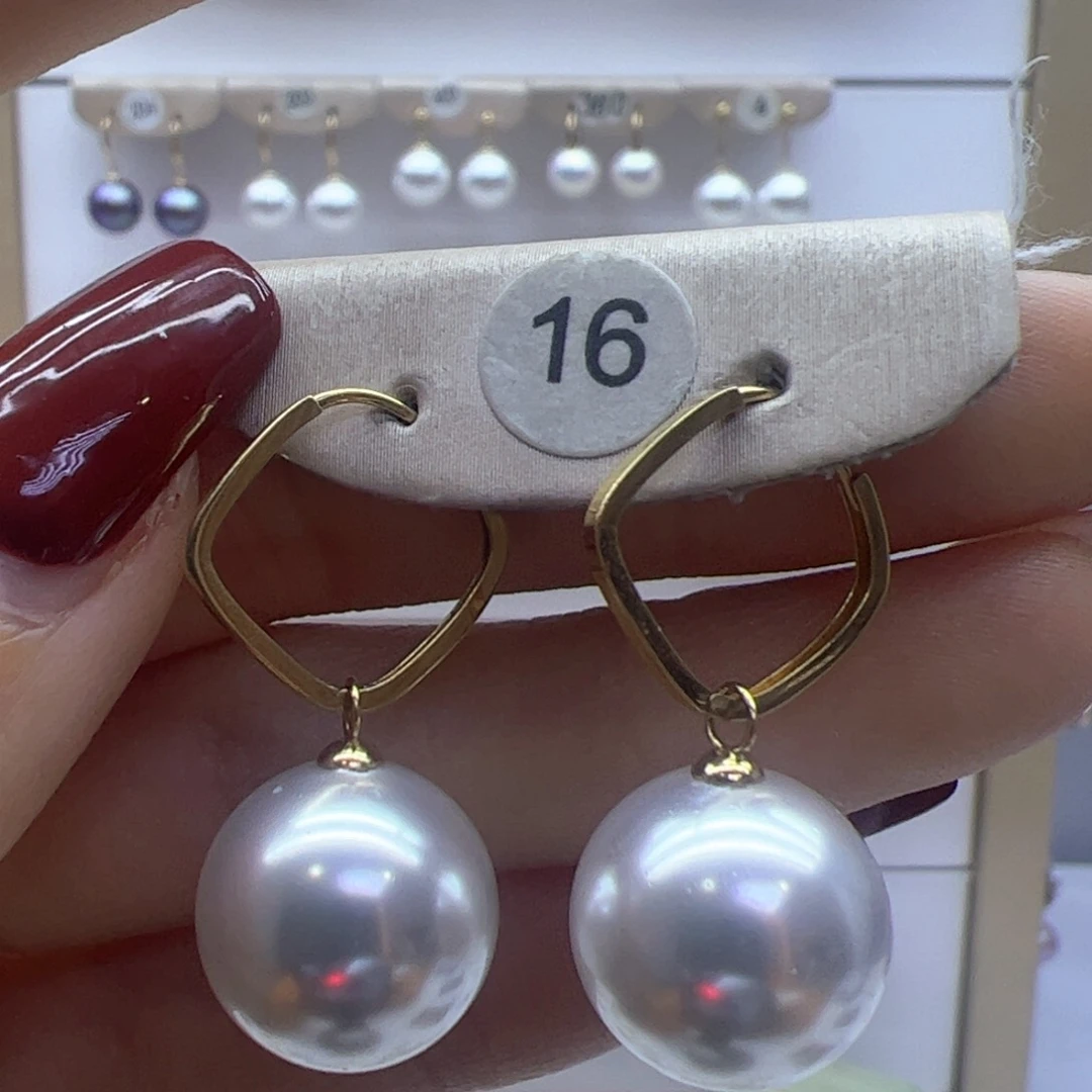 淡水珍珠耳饰18K金镶嵌