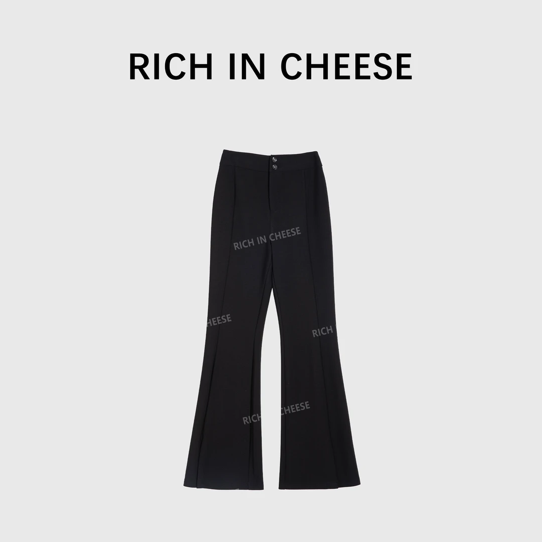 【清清】舒胡蕾 微喇裤 高级感开衩微喇叭直筒裤