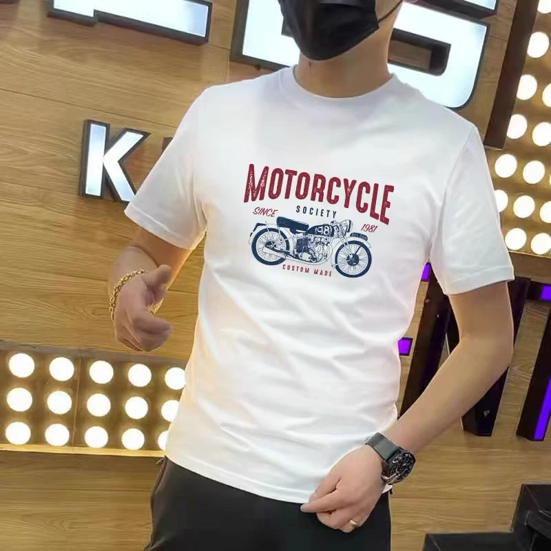 2025新款夏季短袖t恤男士爆款潮流字母印花圆领体恤潮牌情侣装