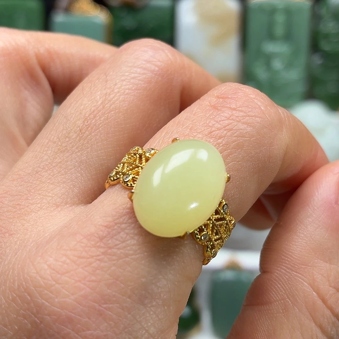 和田玉银S925镶嵌颈饰大蛋面