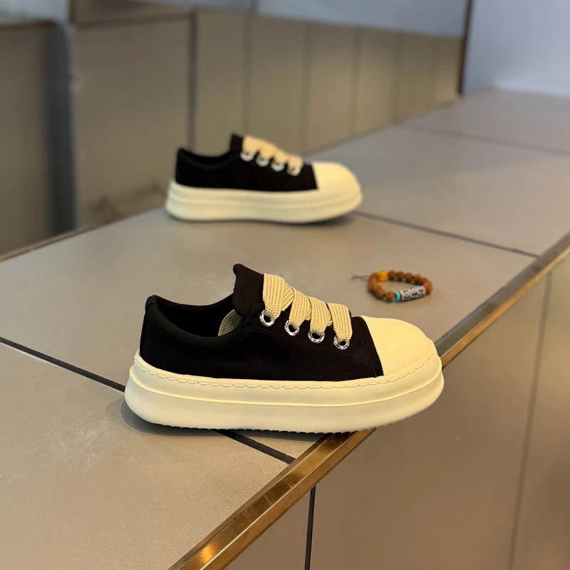 流行男鞋厚底系带低帮鞋新款轻奢时尚休闲风百搭日常潮款男士鞋子