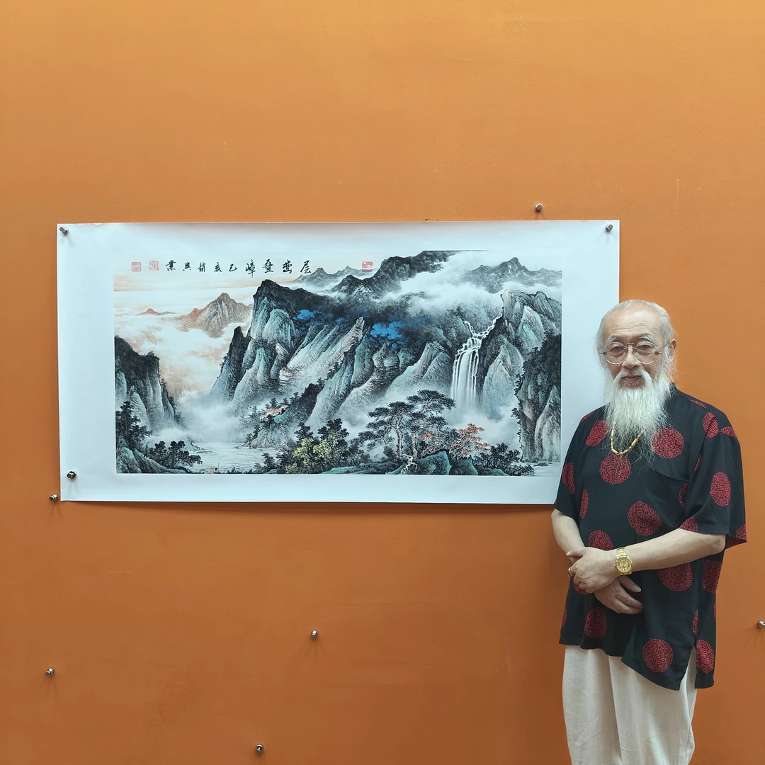 赵兴业《层峦叠嶂》四尺横 136*68cm 托底 古墨堂3