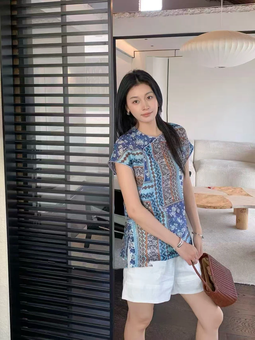 上衣印花上衣2025年夏季新款新中式国风上衣2480