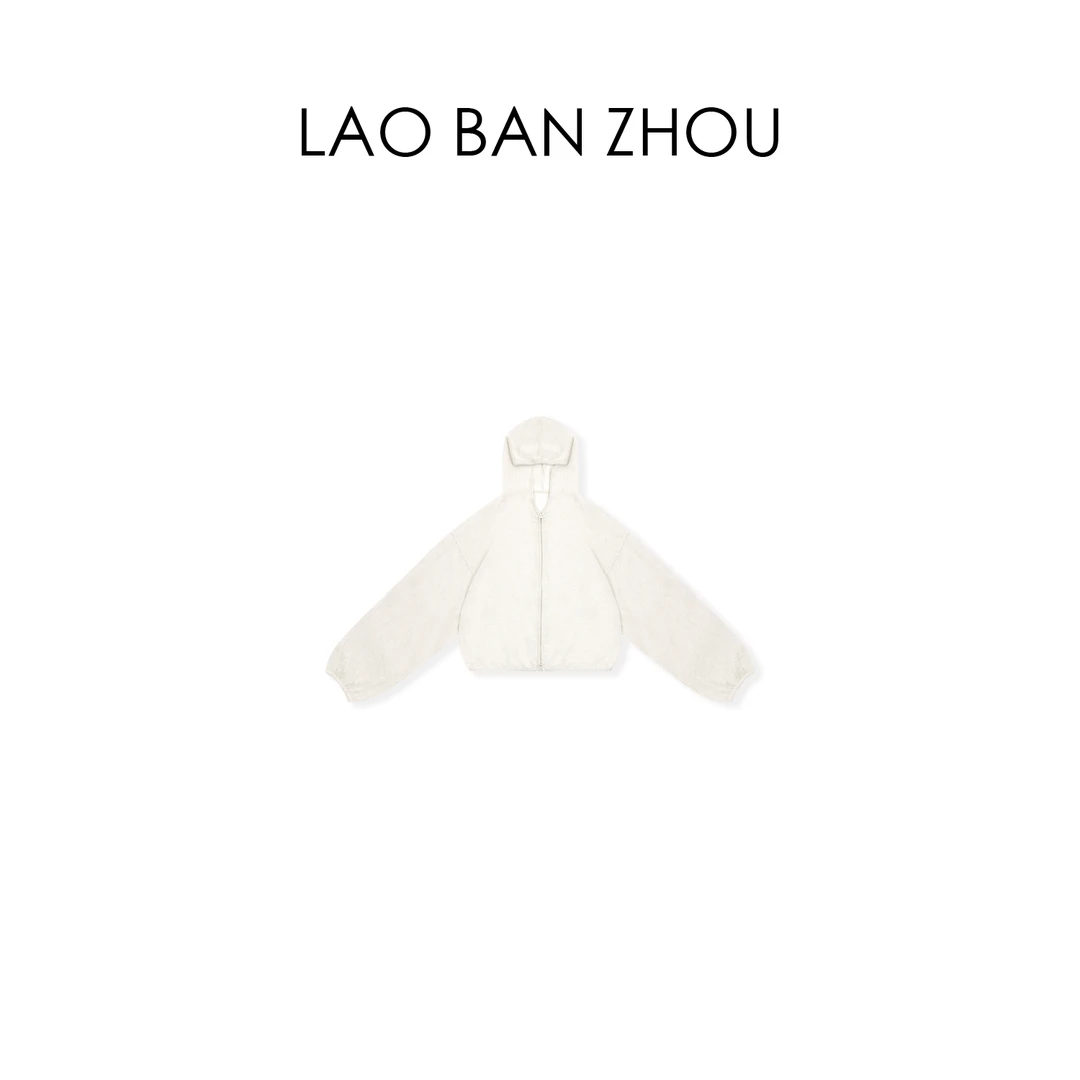 【老板周】简约休闲 夏季薄款连帽长袖短款外套