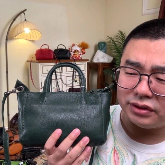 进口头层牛皮女包