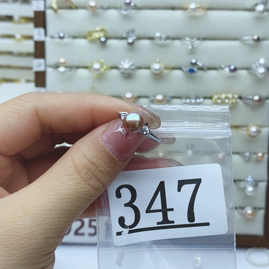 淡水珍珠戒指银S925镶嵌东**逛347