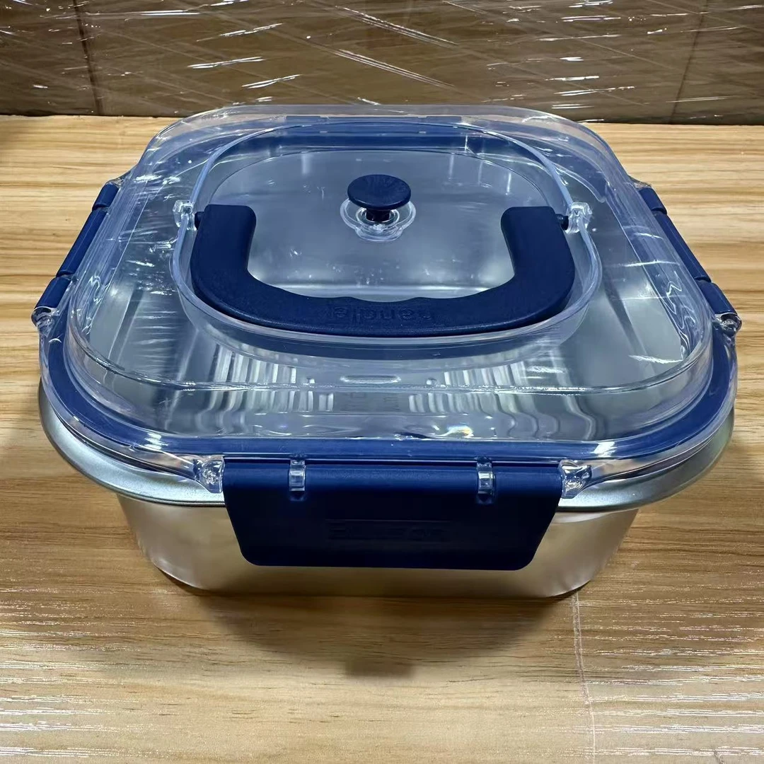 不锈钢保鲜盒手提式食品级密封收纳水果轻便饭盒