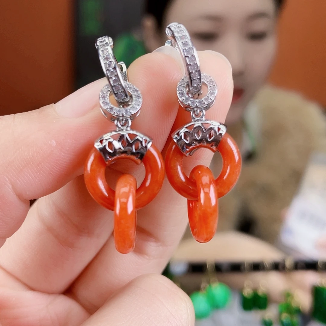 翡翠未镶嵌耳饰饰品