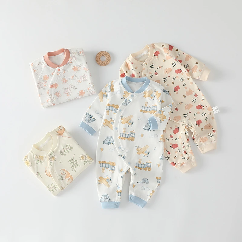 （易帛专享）婴儿连体衣a类新生儿纯棉春秋宝宝哈衣无骨长袖爬服