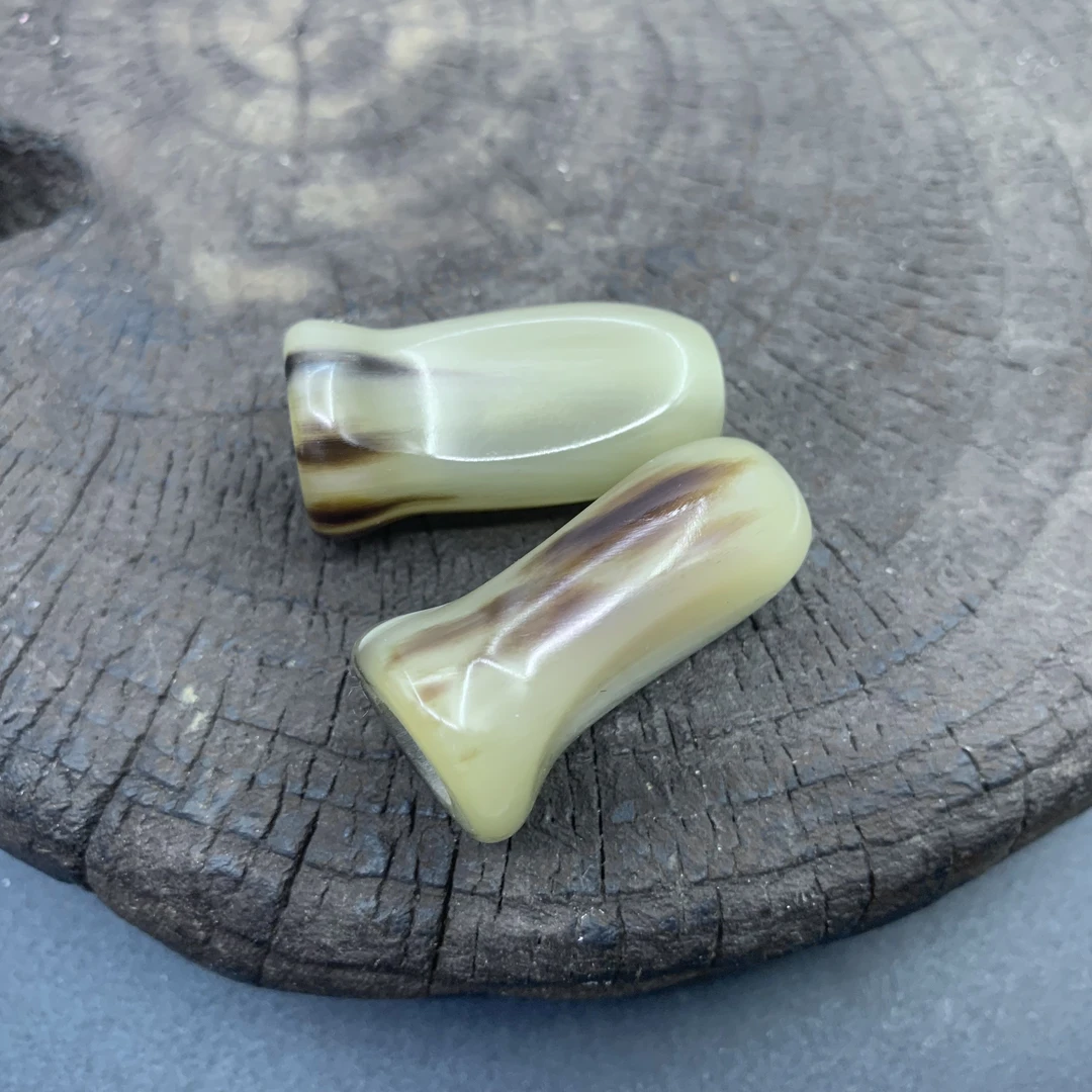  网秋粒手搓 水滴轮花牛角握丸S/D牌通用常规款 一对网秋粒diy 