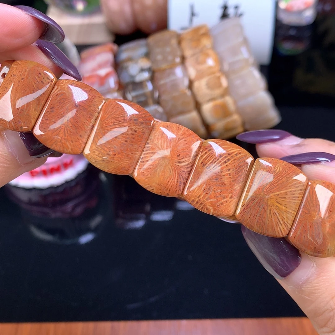 【闪购商品】颈饰未镶嵌硅化珊瑚（珊瑚玉）福利手牌400漏300（34号）