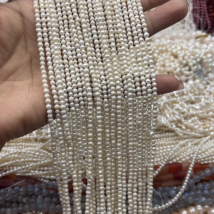 玛瑙/玉髓未镶嵌珠宝半成品一条3.5mm左右哑光珍珠