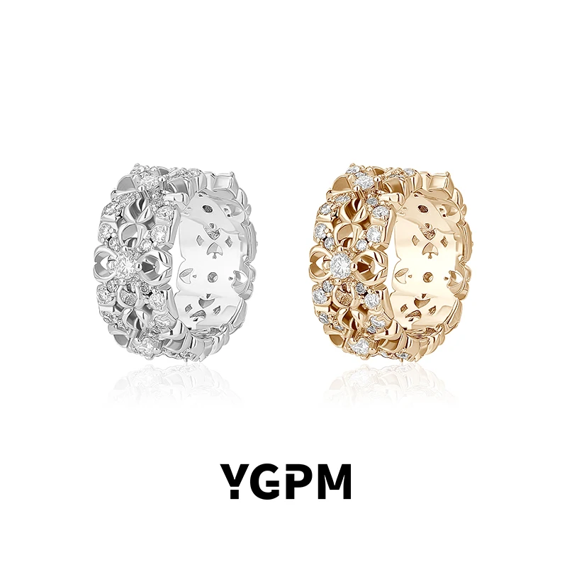 合金莫桑石耳饰 YGPM鸢尾花耳夹女菱形耳骨夹小众轻奢松弛感耳饰