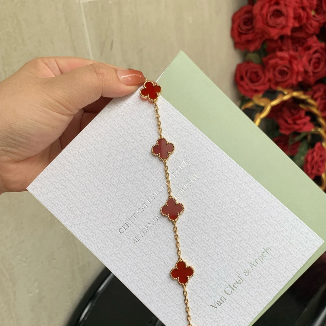 99新 梵克雅宝 经典红五花手链