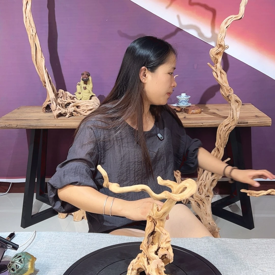 晚***艺天然杜鹃根根艺摆件