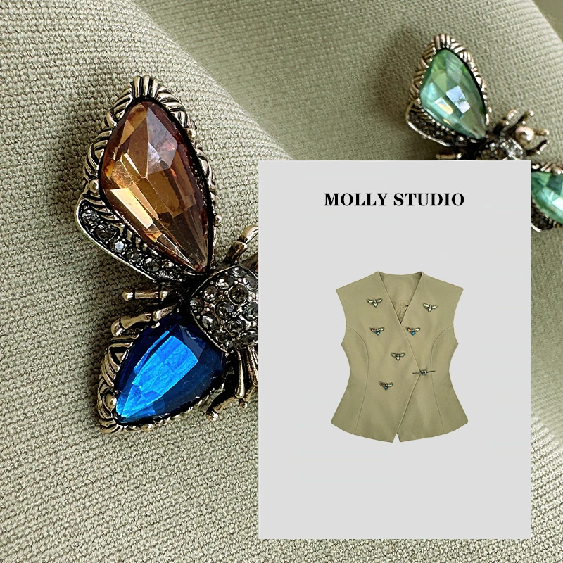 【自成焦点】Molly V领修身时尚百搭简约高定马甲 M2025019