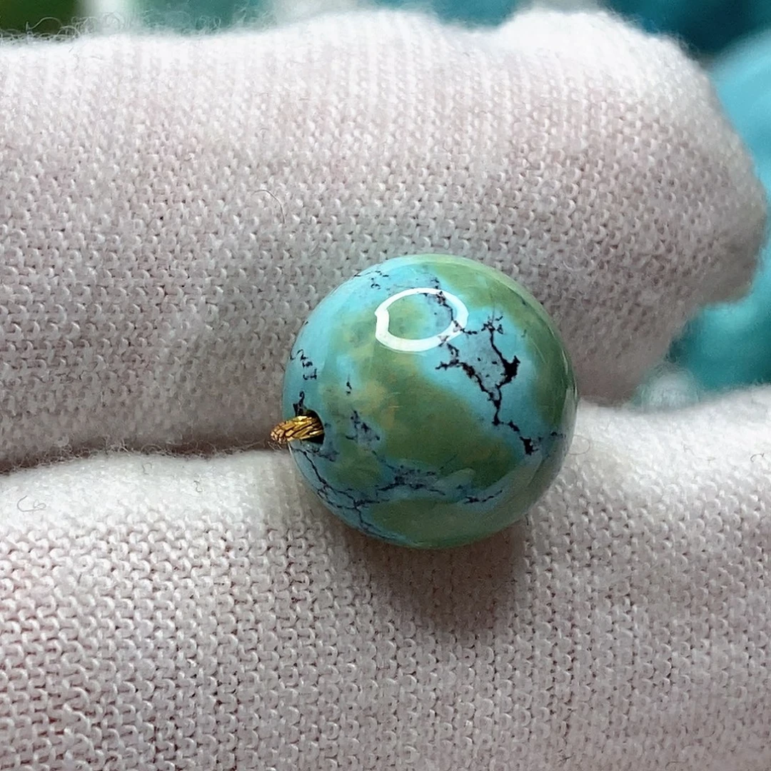 绿松石未镶嵌天然原矿 地大质检11.2mm