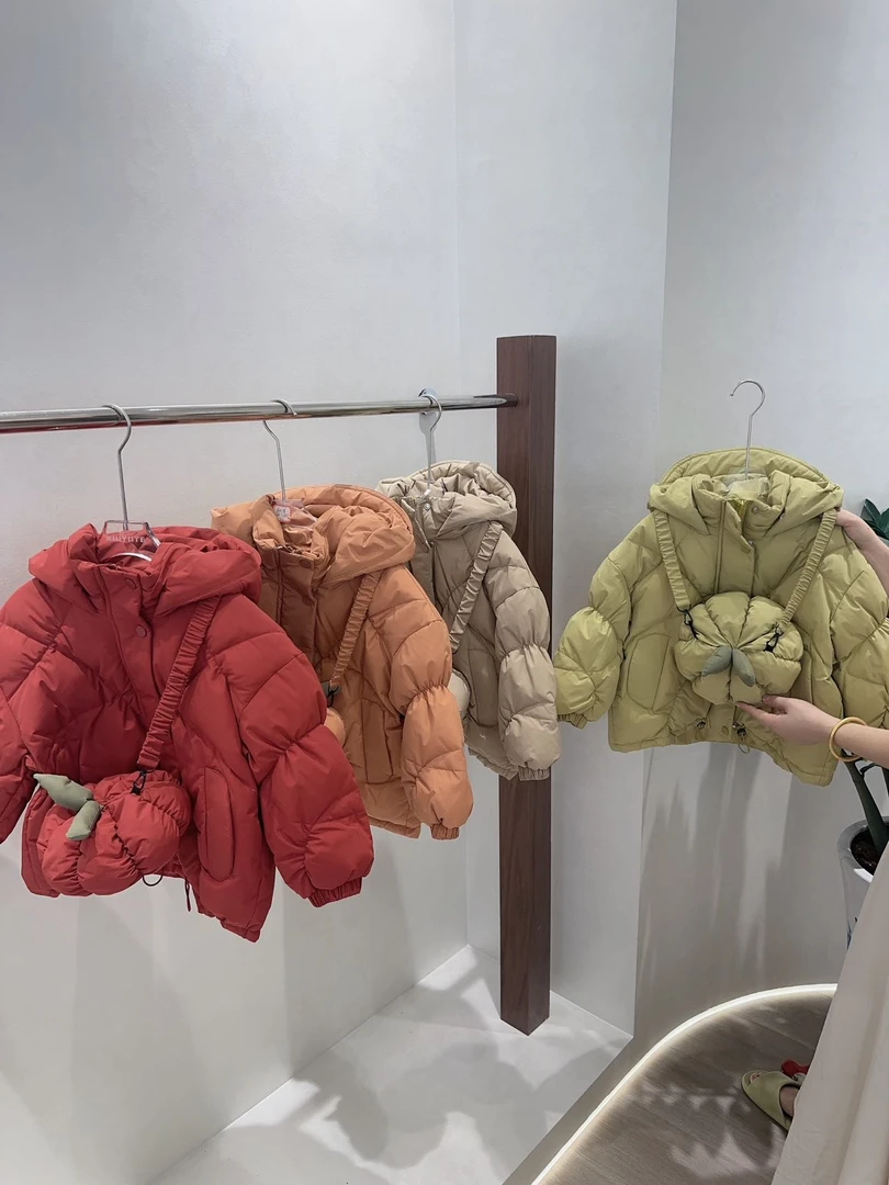 女童冬款棉衣儿童冬天加厚舒适高领连帽南瓜款绒服