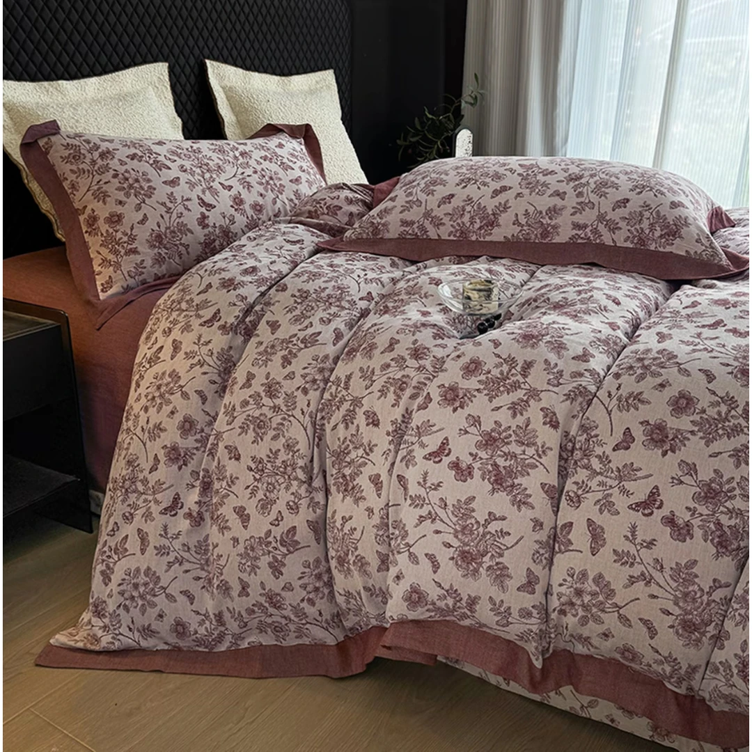 [七月未央-粉色被套] 200*230 双人轻奢定制 天然麻柔软亲肤保暖