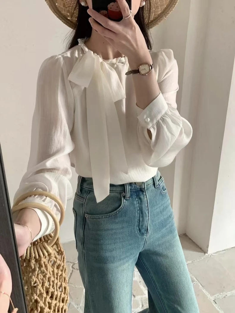 【丽鑫】6187蝴蝶结衬衫