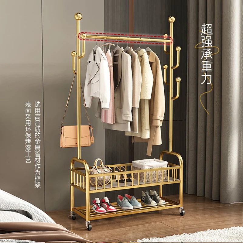 衣帽架落地式落地家用阳台可移动多功能收纳收纳晾衣架子房间