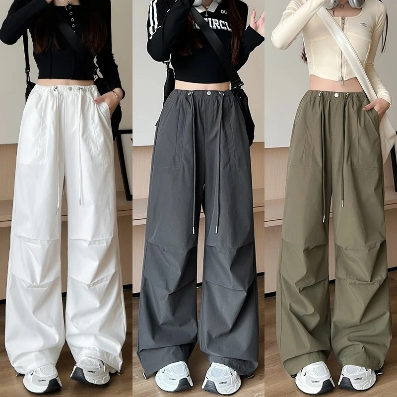 （现货+运费险）拼接阔腿裤阔腿裤ins高腰休闲裤春秋宽松显瘦运动裤