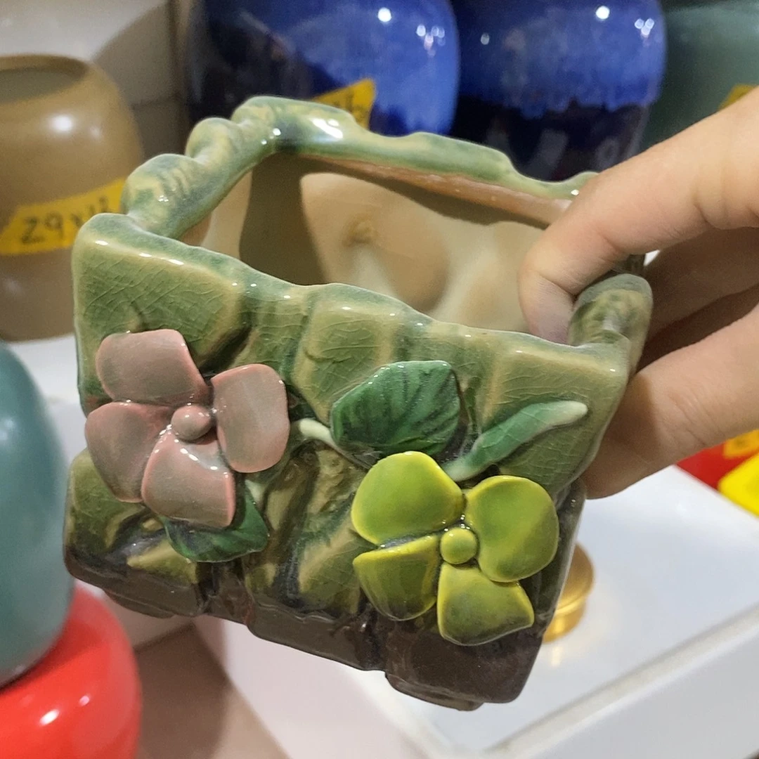 杯子陶盆有孔 窑裂修补 介意勿