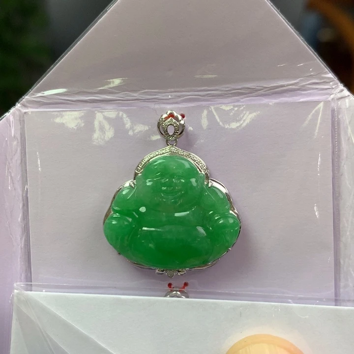 晓***肤颈饰18K金镶嵌翡翠翡翠吊坠