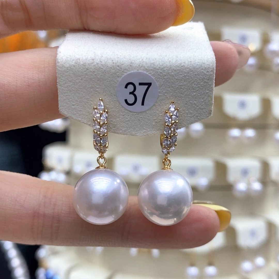银S925镶嵌淡水珍珠耳饰