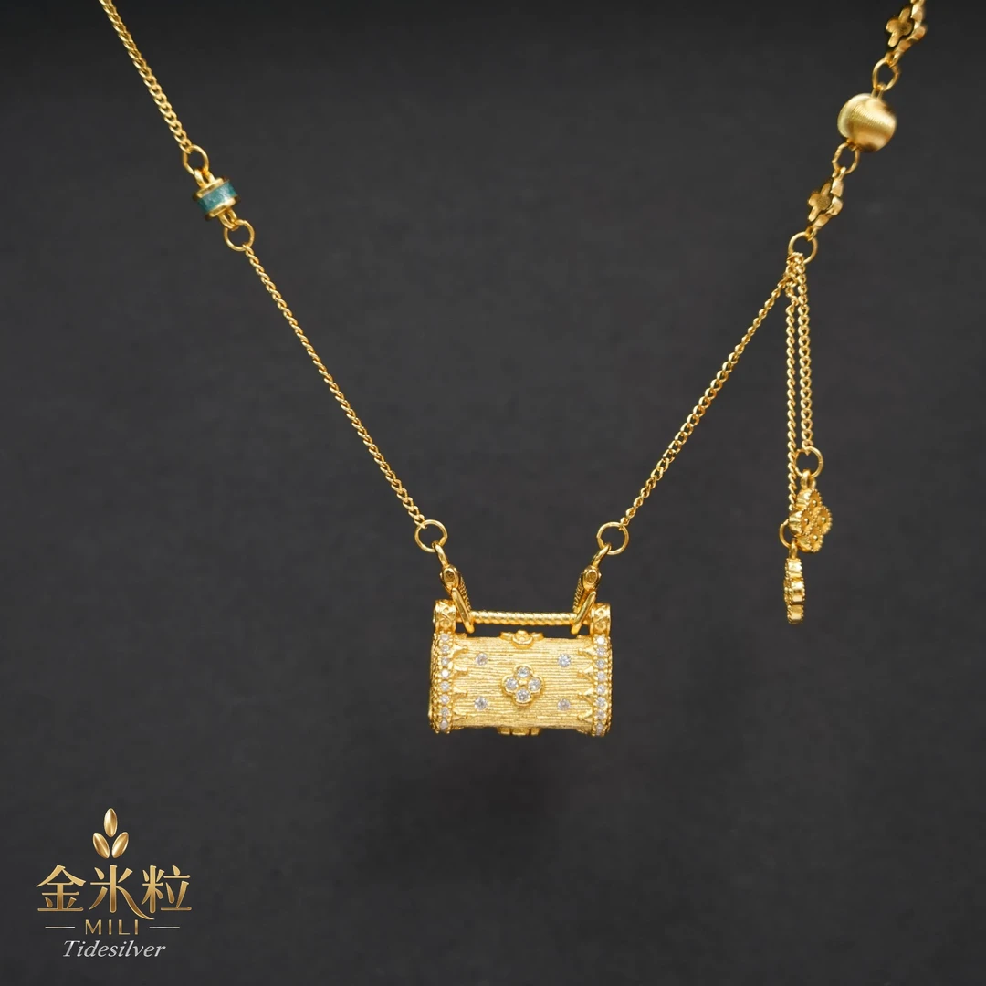 坠链均925银 【米粒|MILI】925银5G称心满意平安锁古法项链