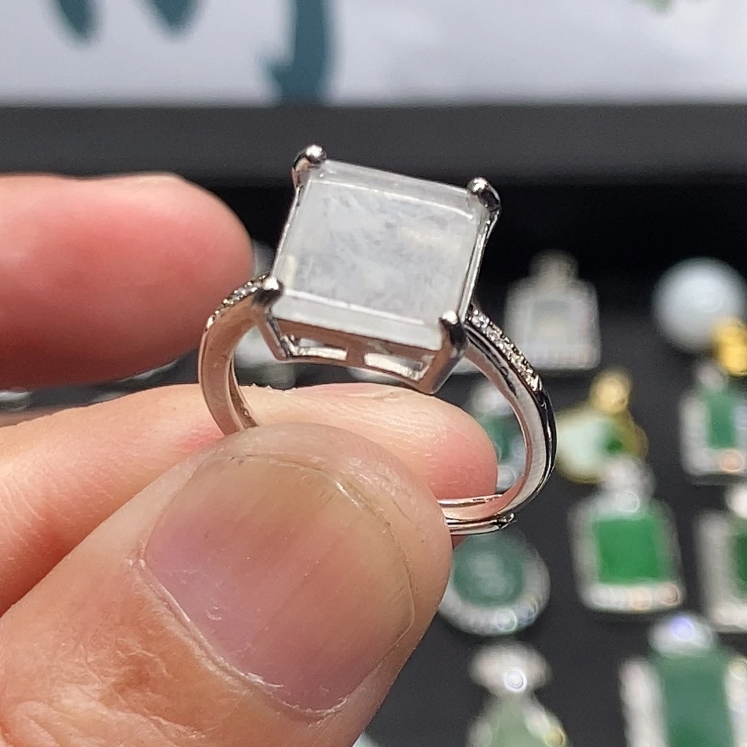 翡翠银S925镶嵌戒指