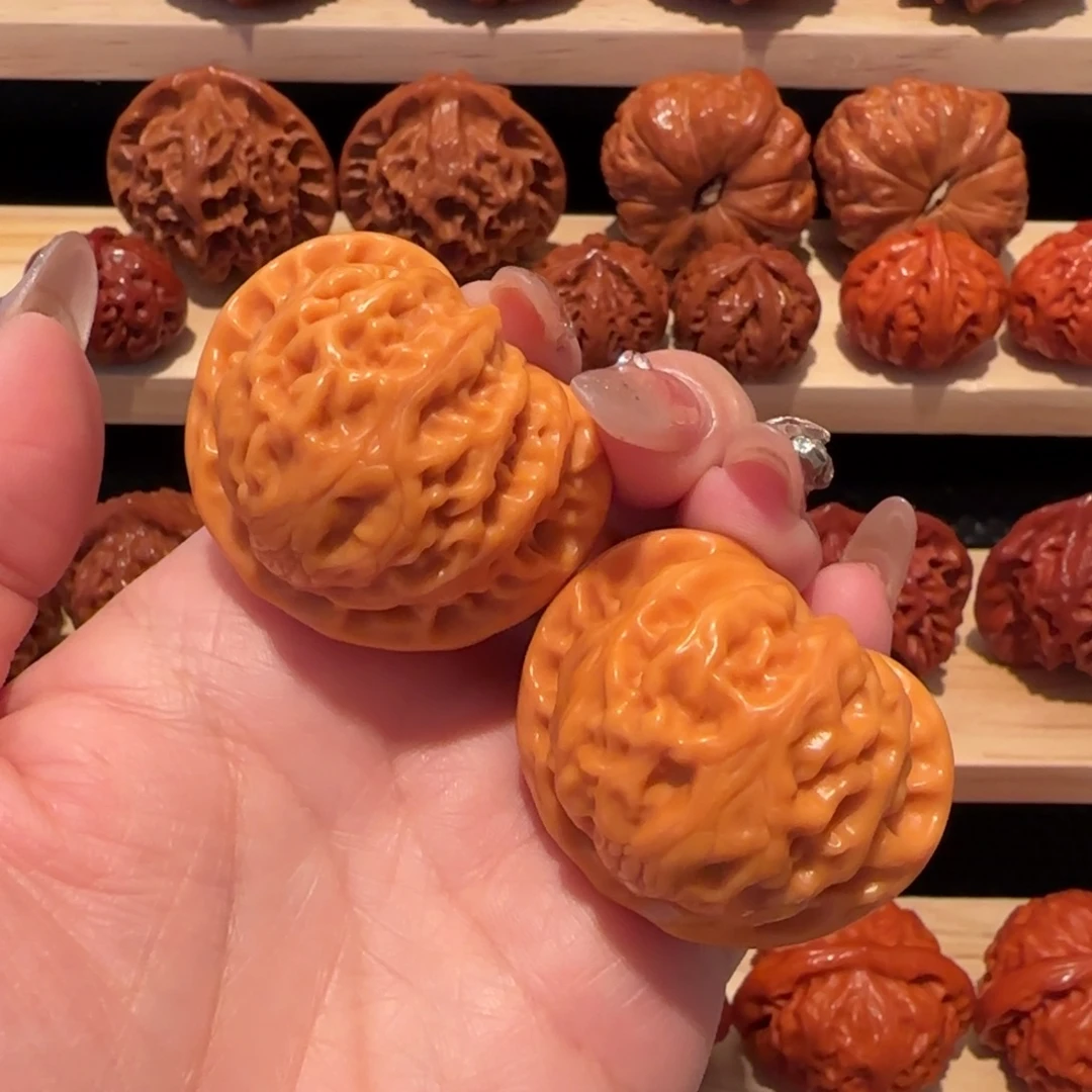 吊坠文玩核桃黄皮子宫灯41精品2869（走橘红色）