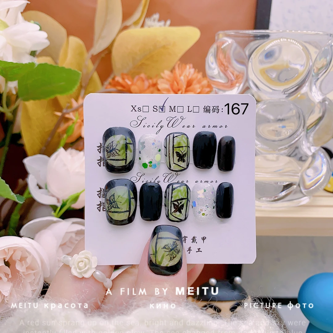 【蝴蝶飞舞167】西西里微立体手绘穿戴甲