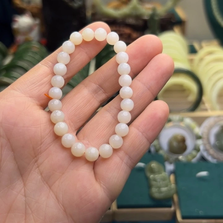 和田玉手链未镶嵌卡6(1)