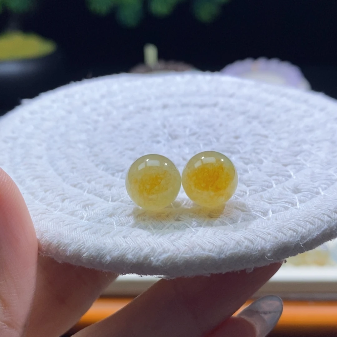 颈饰未镶嵌翡翠翡翠冰橘黄圆珠11+mm多样性发一