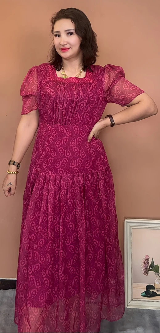 【07–14】夏季新款优雅百搭收腰中长款女装连衣裙