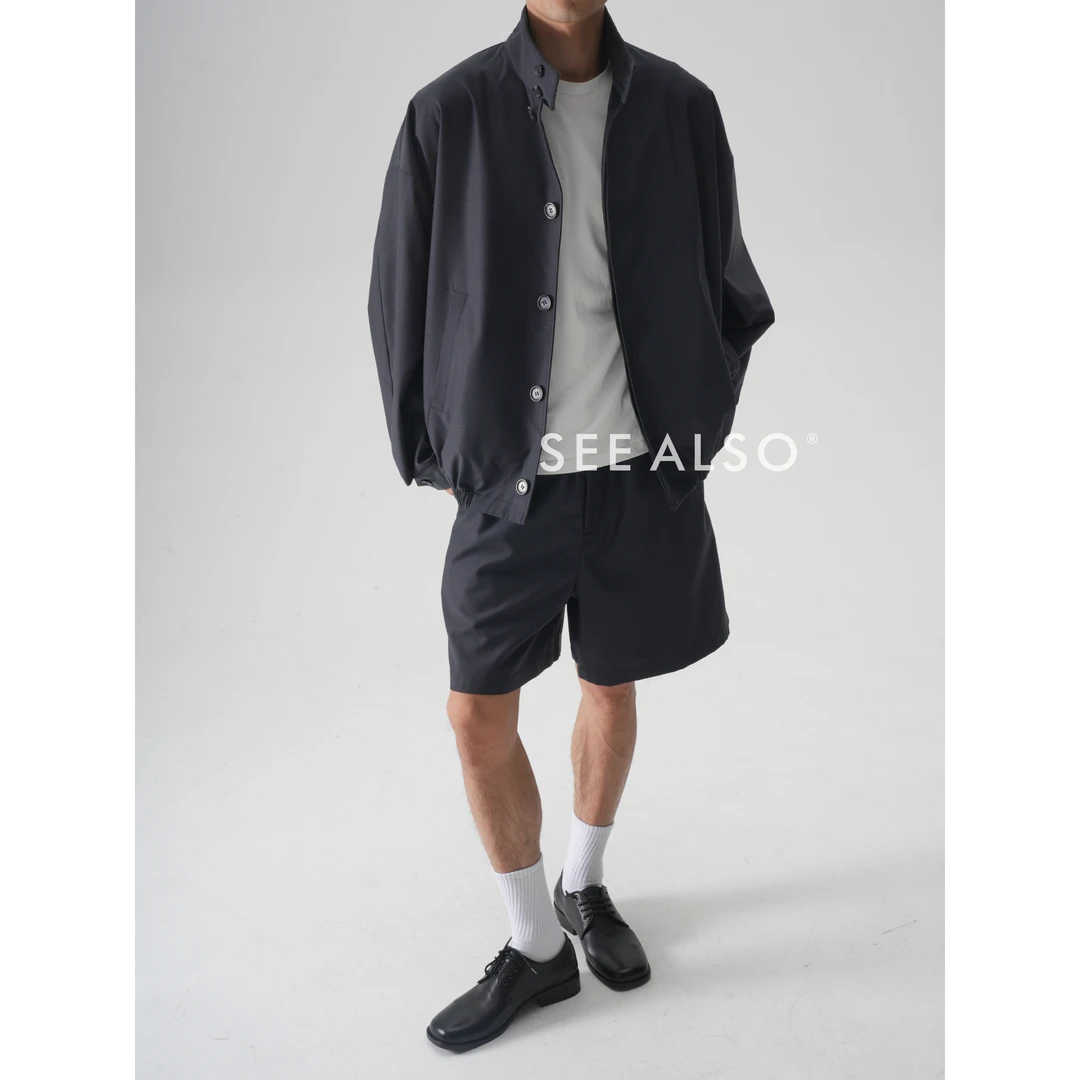 SEE ALSO『黑标限量』超精纺丝光绵羊毛暗纹提花新贵哈灵顿夹克男